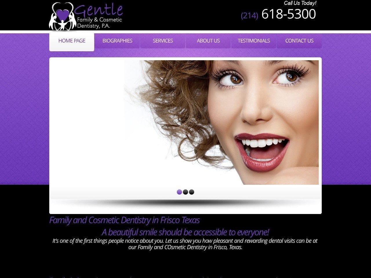 Gentle Family Dentist Website Screenshot from gentletooth.com