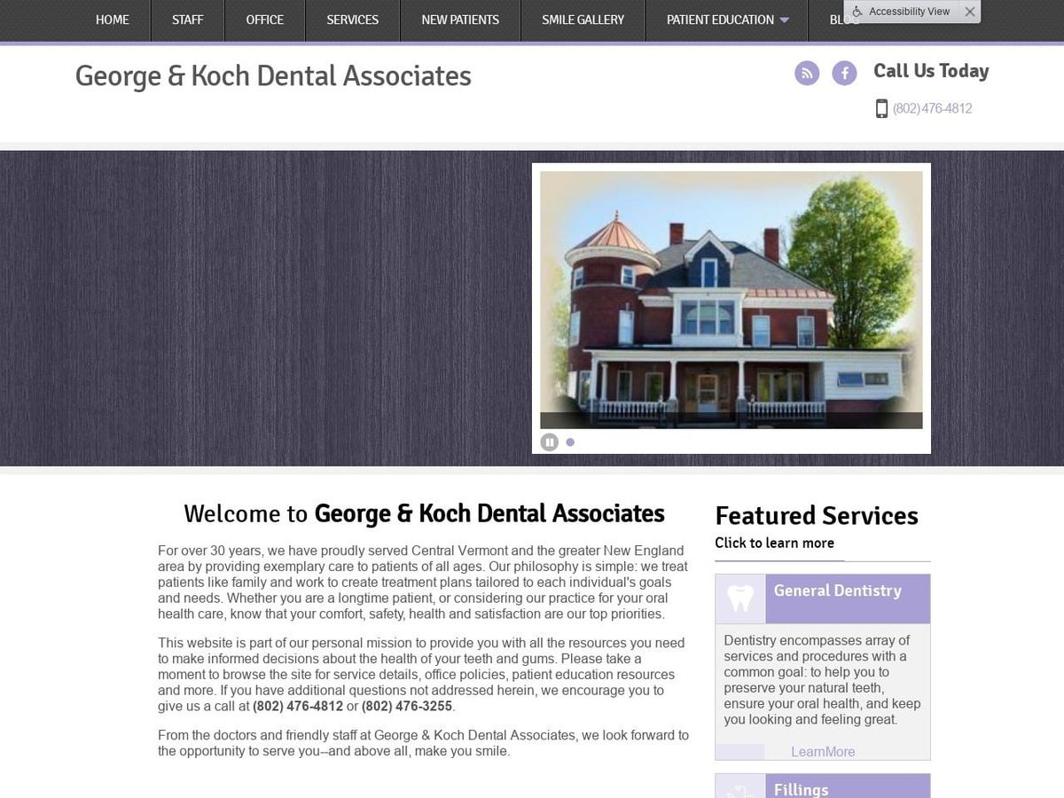 George & Koch Dental Website Screenshot from george-koch.com