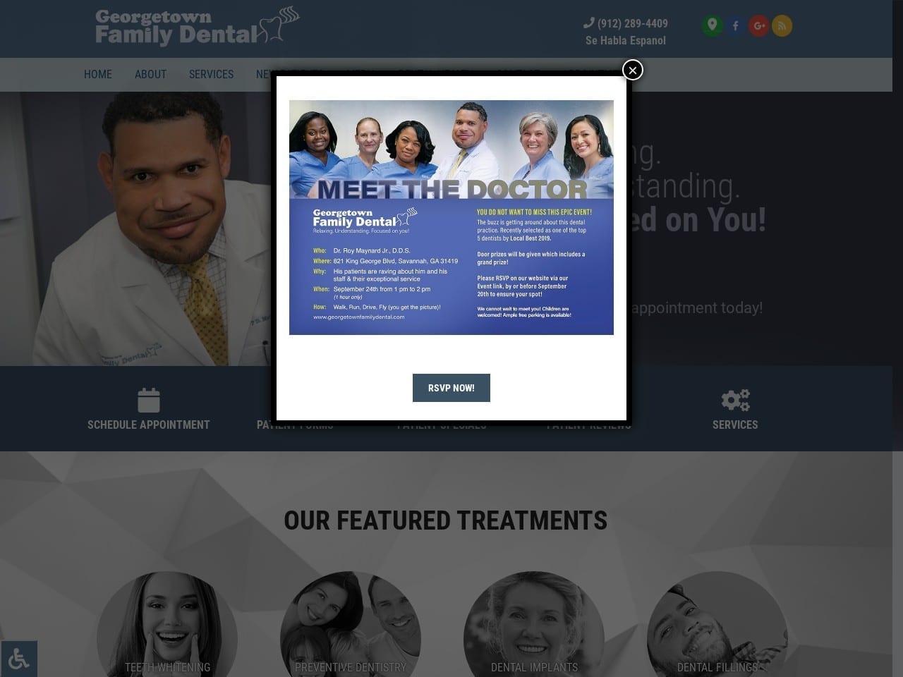 Georgetown Family Dentist Website Screenshot from georgetownfamilydental.com