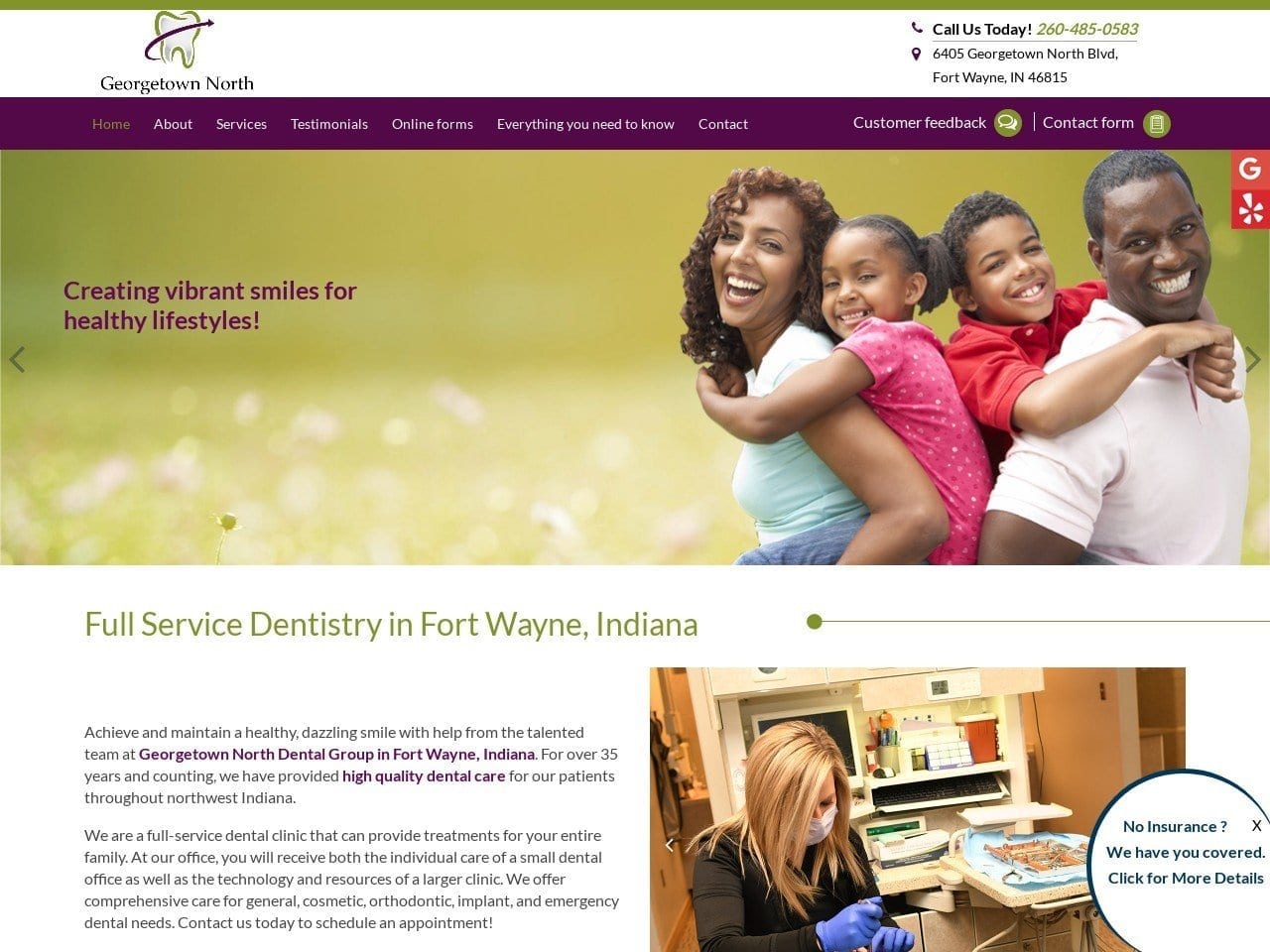 Rupright Adrienne DDS Website Screenshot from georgetownnorthdentalgroup.com