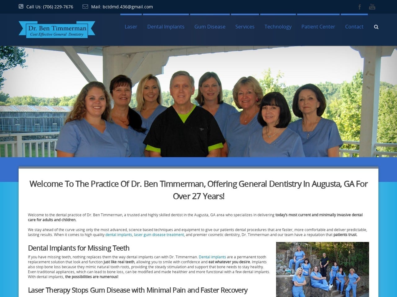 Benjamin C Timmerman DMD Website Screenshot from georgiageneraldentistry.com