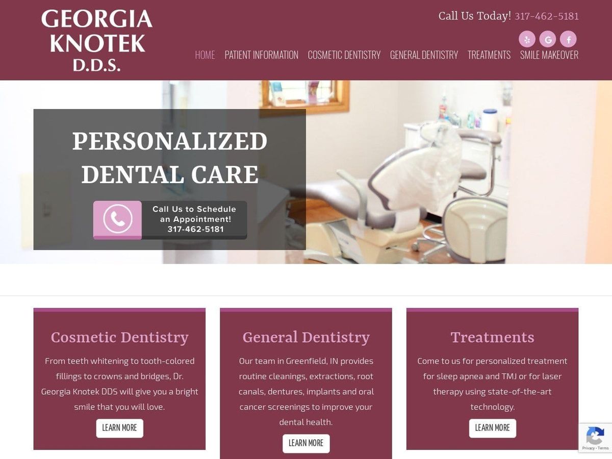 Georgia Knotek DDS Website Screenshot from georgiaknotekdds.com