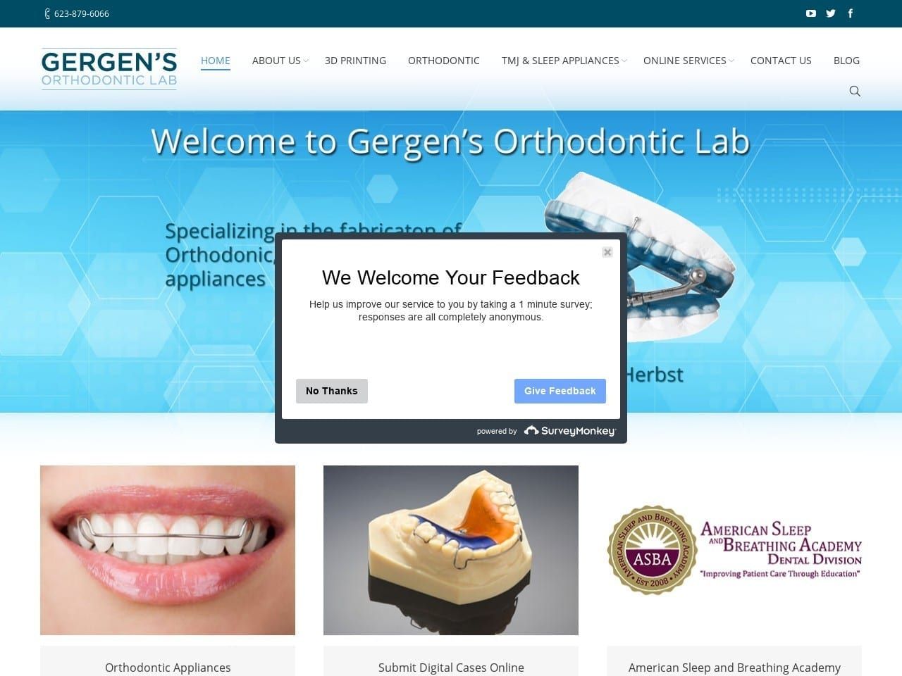 Gergens Sleep Lab Website Screenshot from gergensortho.com