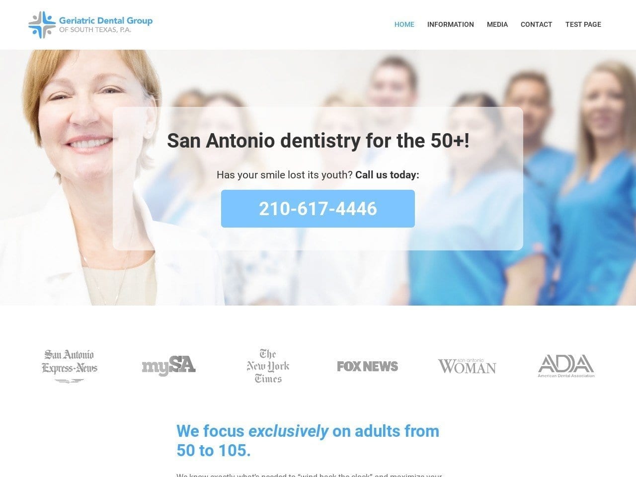 Geriatric Dental Group Website Screenshot from geriatricdentalgroup.com