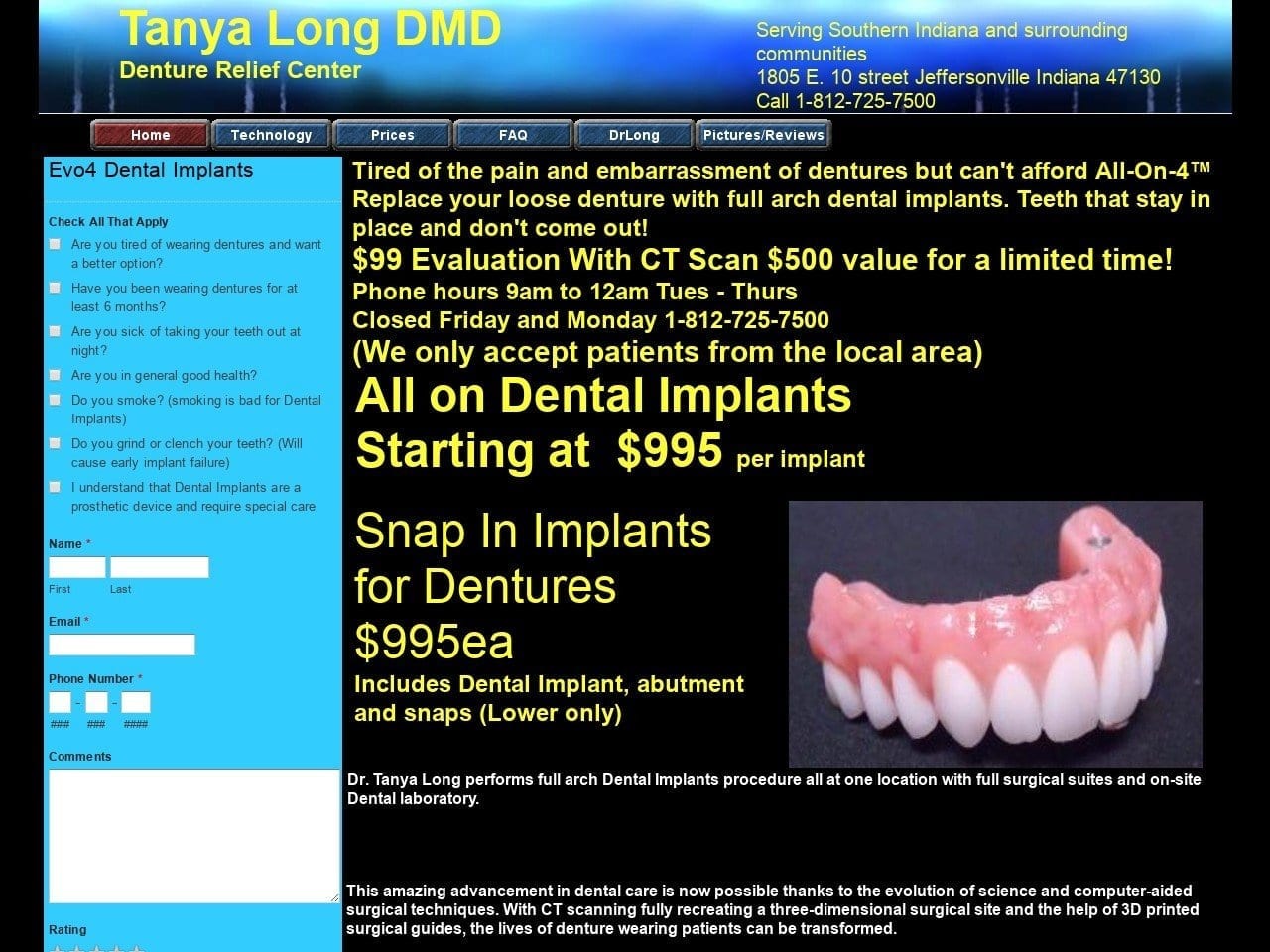 Real Choice Dental Implant Center Website Screenshot from getdentalimplantstoday.com