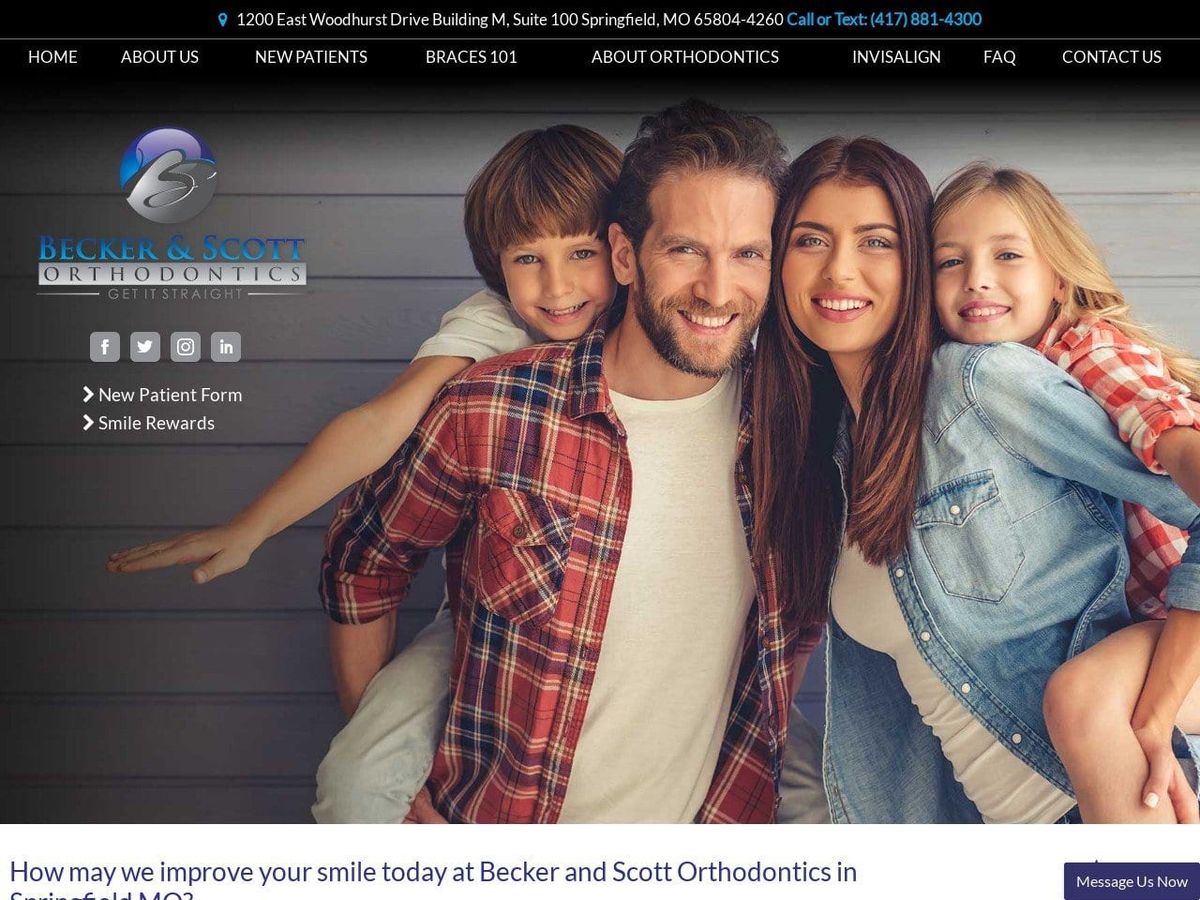 Becker & Scott Orthodontics Becker Robert F DDS Website Screenshot from getitstraightortho.com