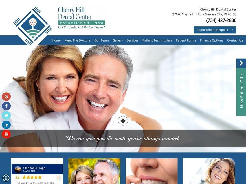 Cherry Hill Dental Center Website Screenshot from getthesmile.com