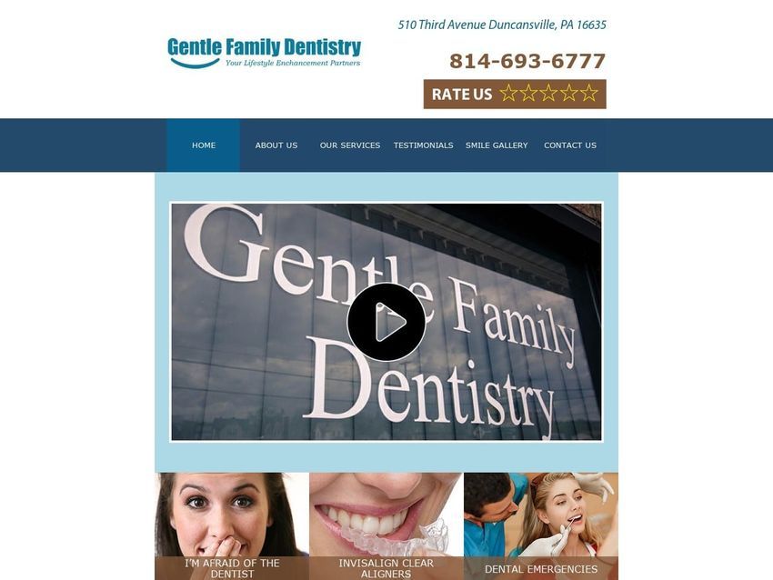 Gentle Family Dentistry Neal H. Locker DMD Website Screenshot from gfdentistry.com