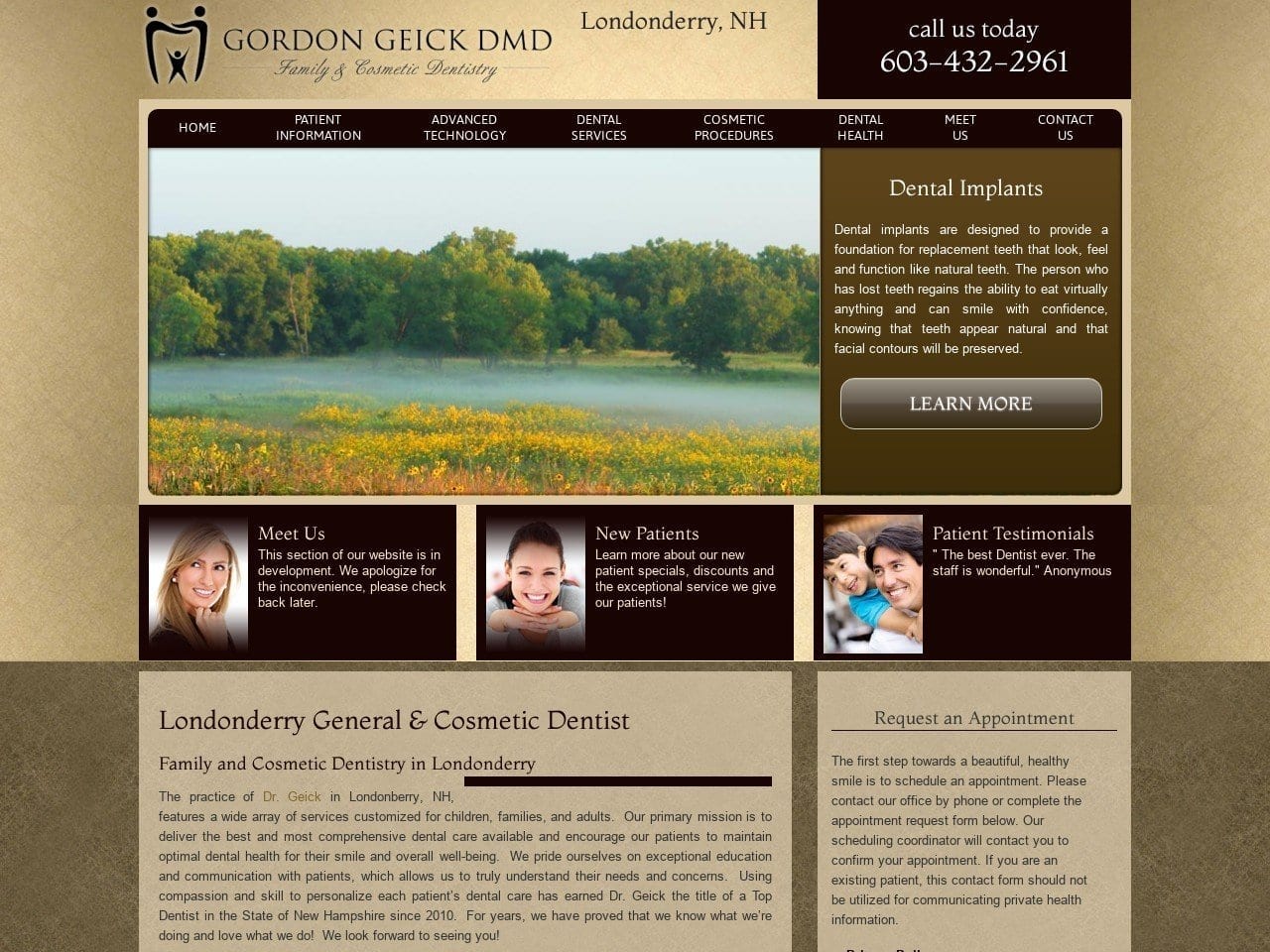 Gordon F. Geick DMD Website Screenshot from gfgdental.com