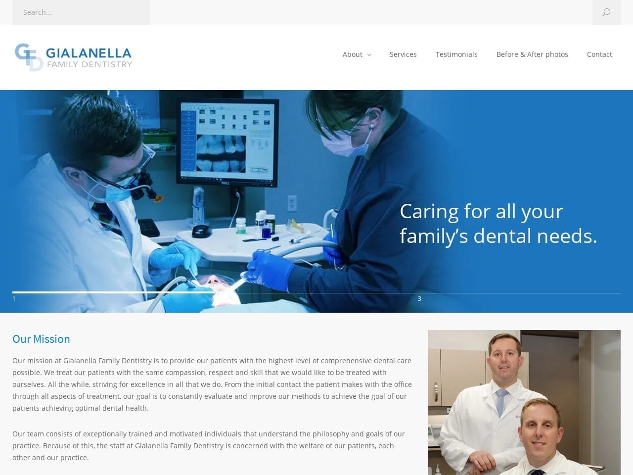 Gialanella Family Dentistry Website Screenshot from gialanelladds.com