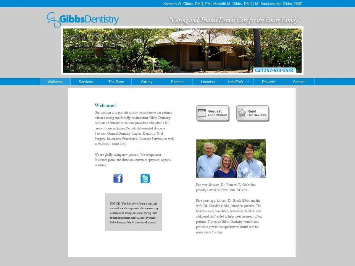 Brian C. Gibbs Dds Website Screenshot from gibbsdentistry.org