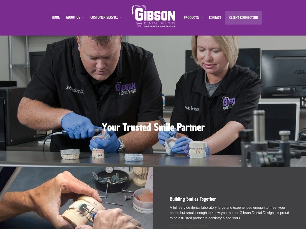 Gibson Dental Designs Website Screenshot from gibsondental.com