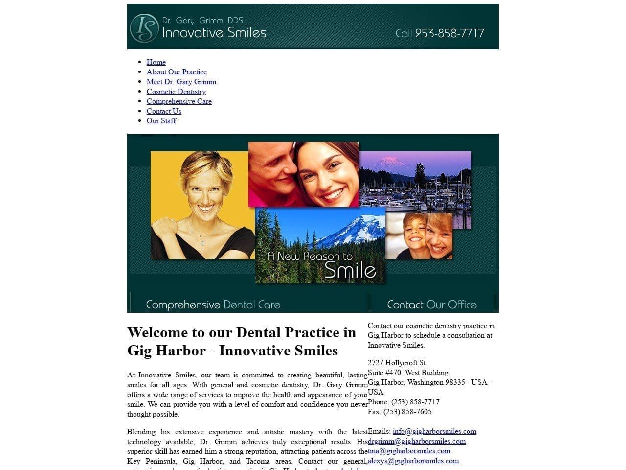 Innovative Smiles Website Screenshot from gigharborsmiles.com