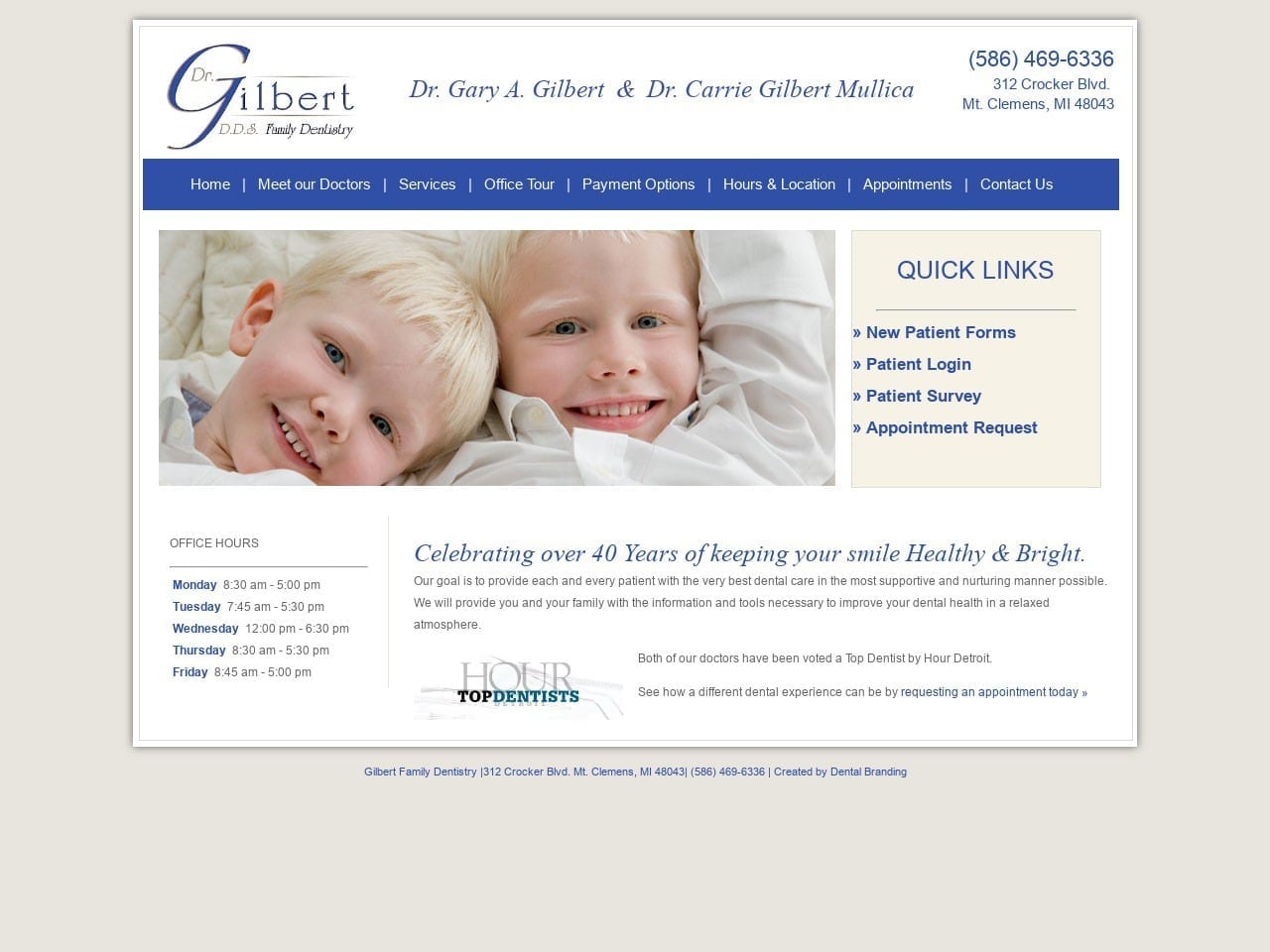 Gilbert Gary DDS Website Screenshot from gilbertfamilydental.com