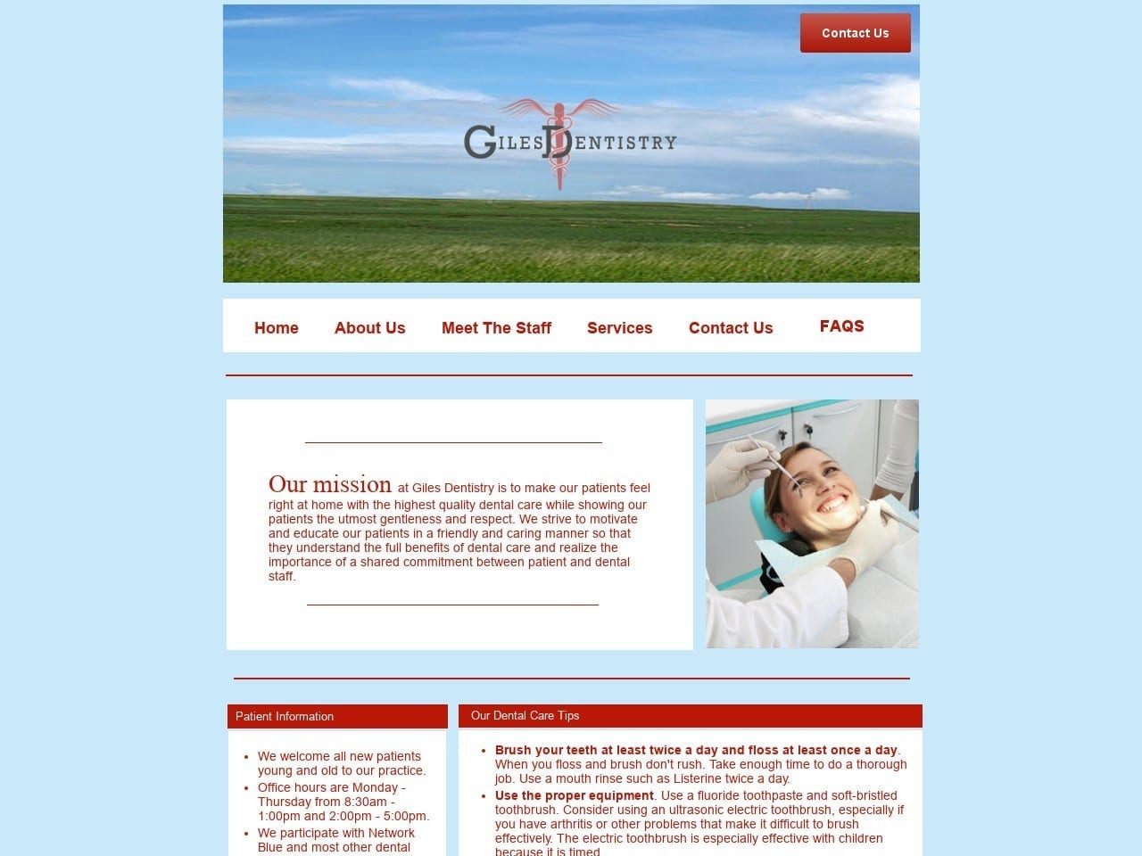 Gene R Giles PC Website Screenshot from gilesdentistry.com