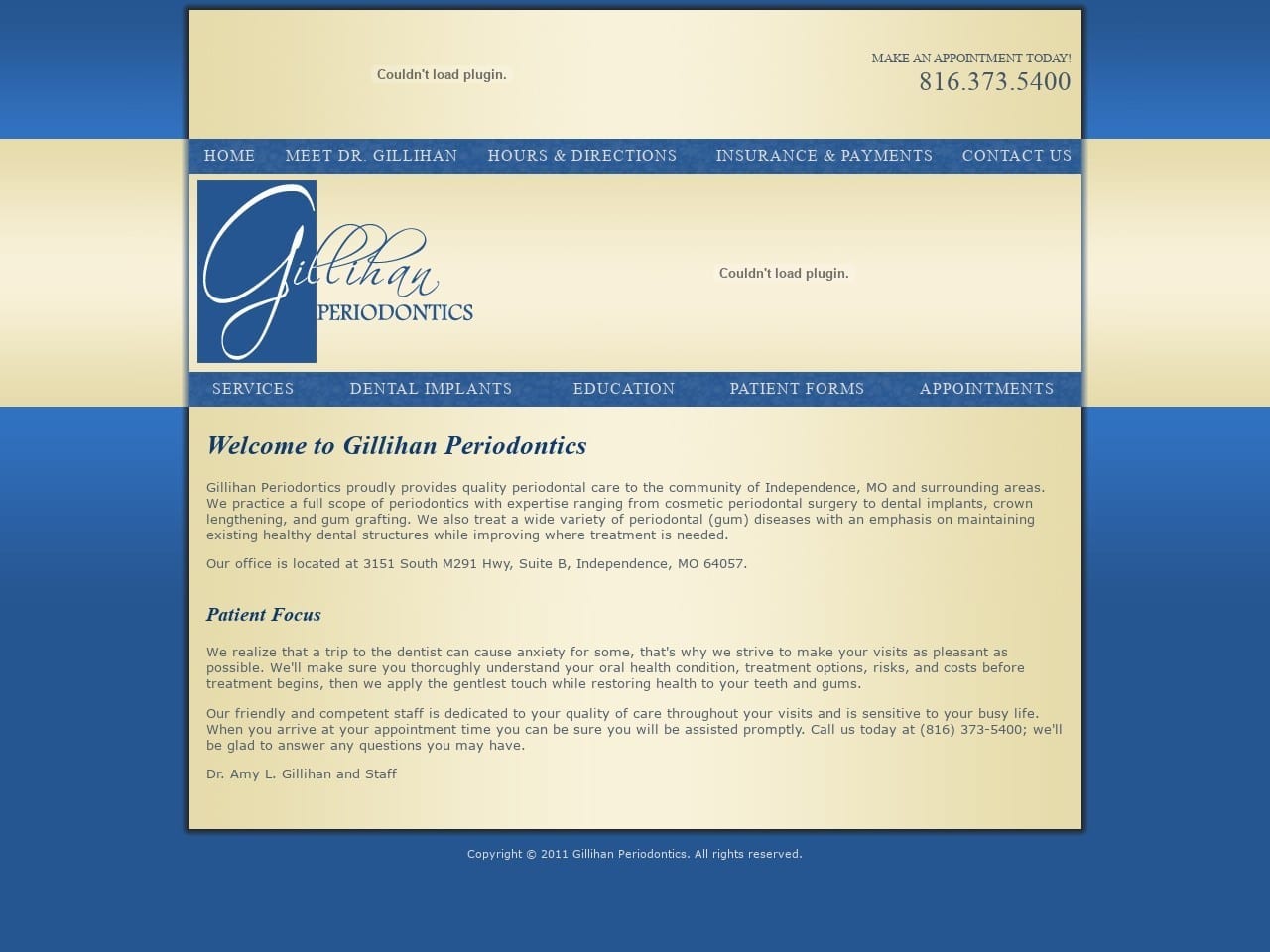 Gillihan Periodontics Website Screenshot from gillihanperio.com