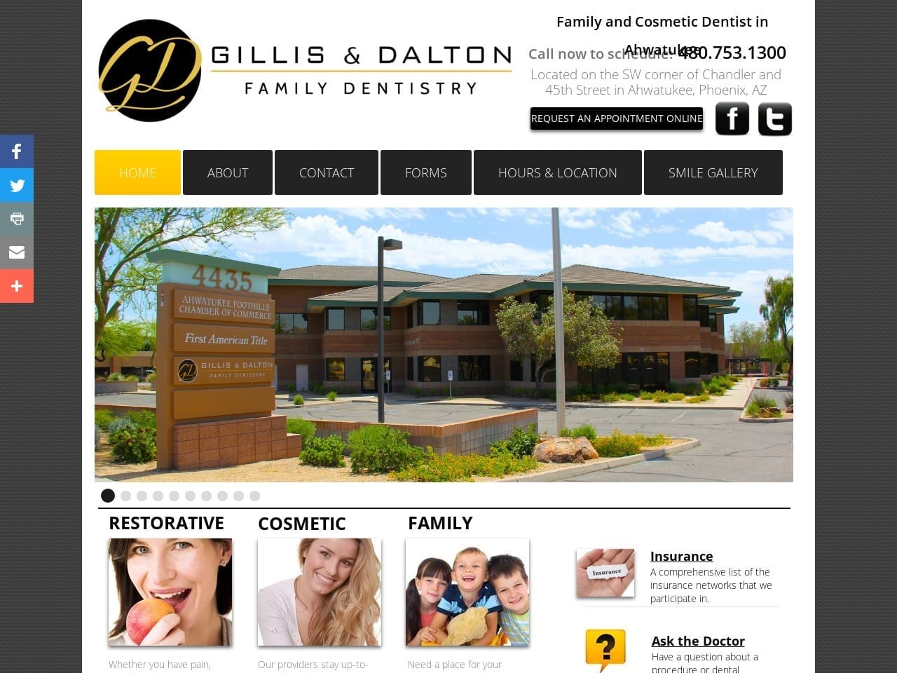 Gillis & Dalton Family Dentistry Website Screenshot from gillisanddaltondentistry.com