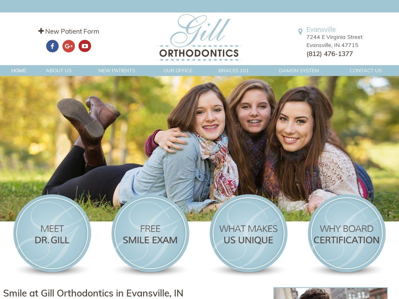 Gill Orthodontics Website Screenshot from gillorthodontics.com