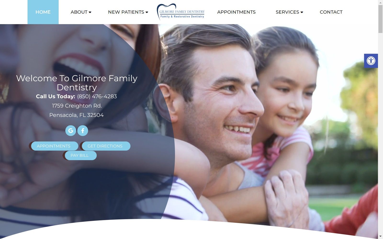 gilmorefamilydental.com screenshot
