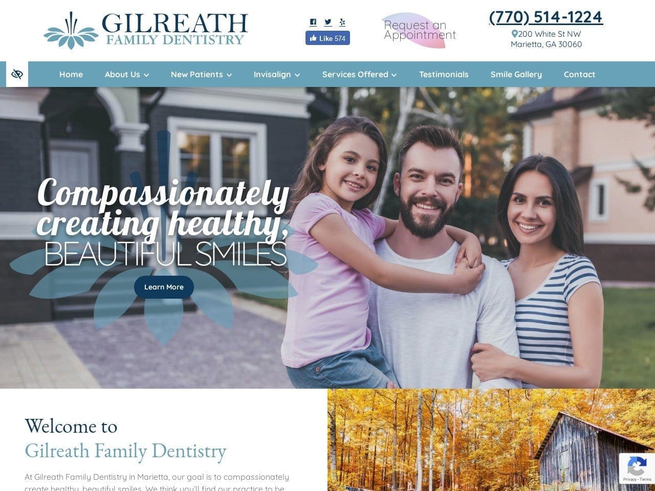 Gilreath Dental Associates Website Screenshot from gilreathdental.com