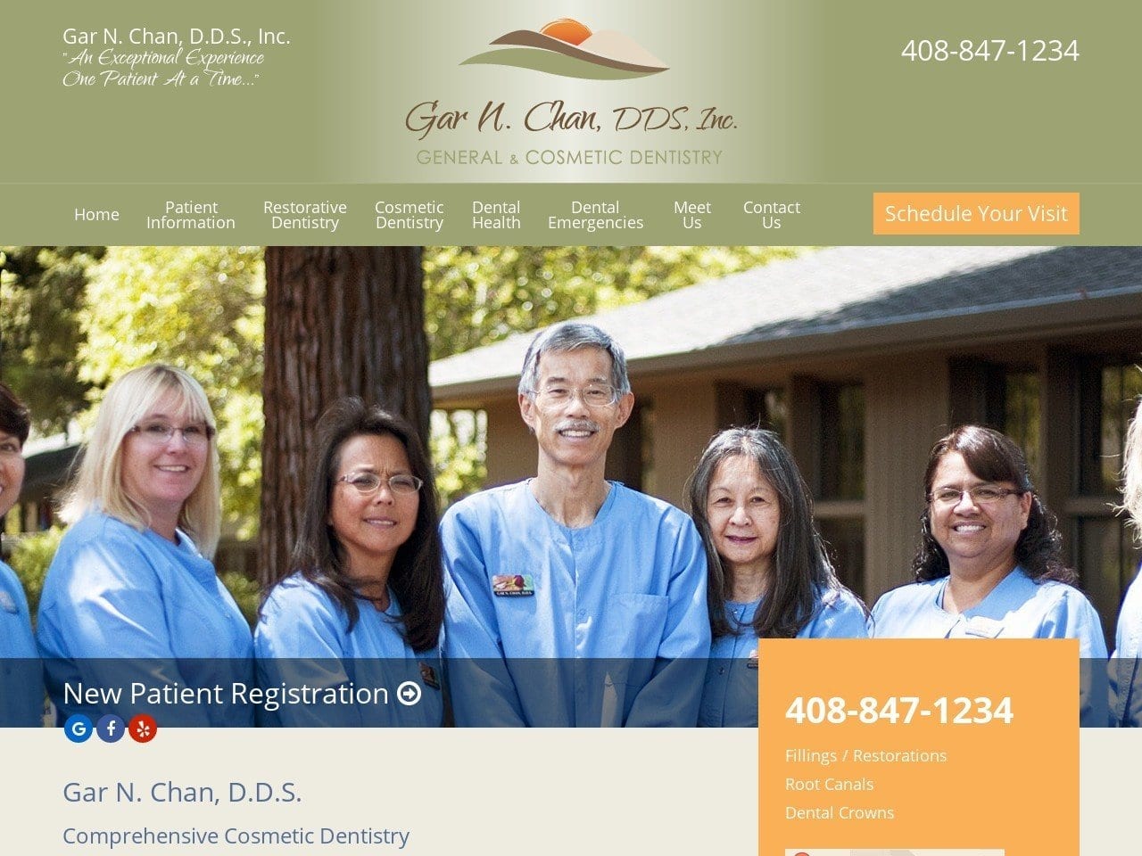 Gar N. Chan DDS Inc. Website Screenshot from gilroysmiles.com