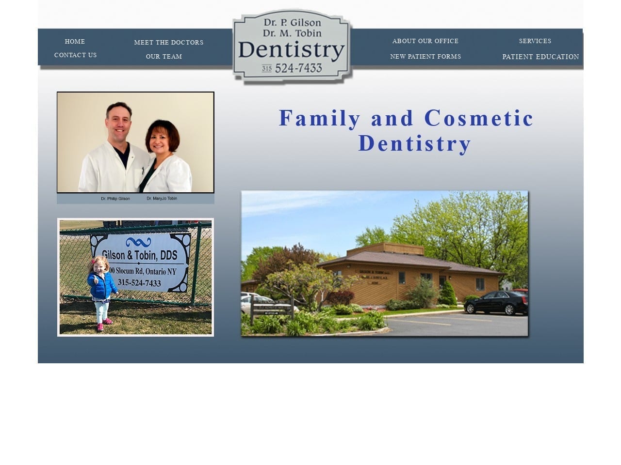 Gilson Dentist Website Screenshot from gilsontobindds.com