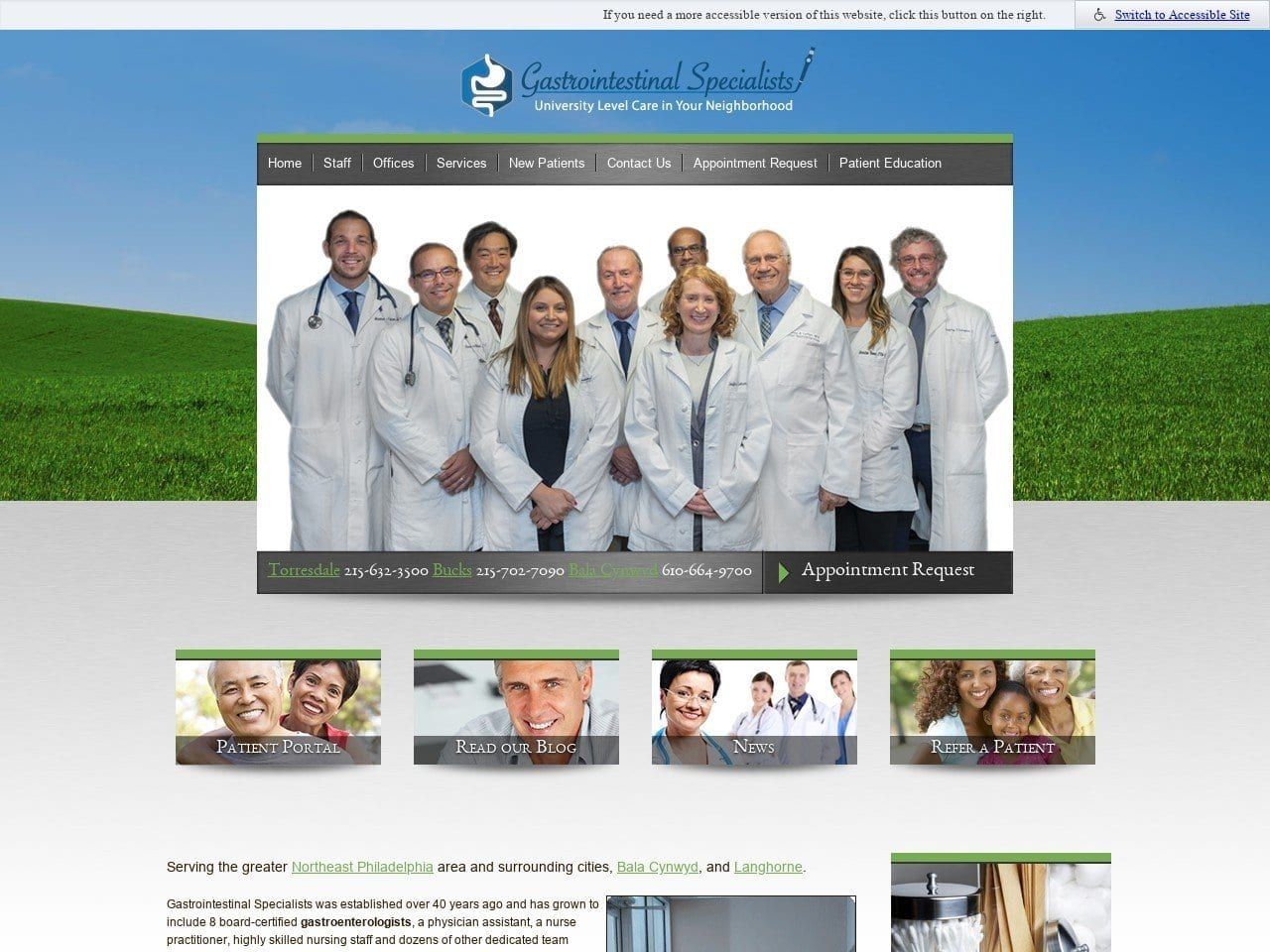 Gastrointestinal Specialists Website Screenshot from gispecialists.com