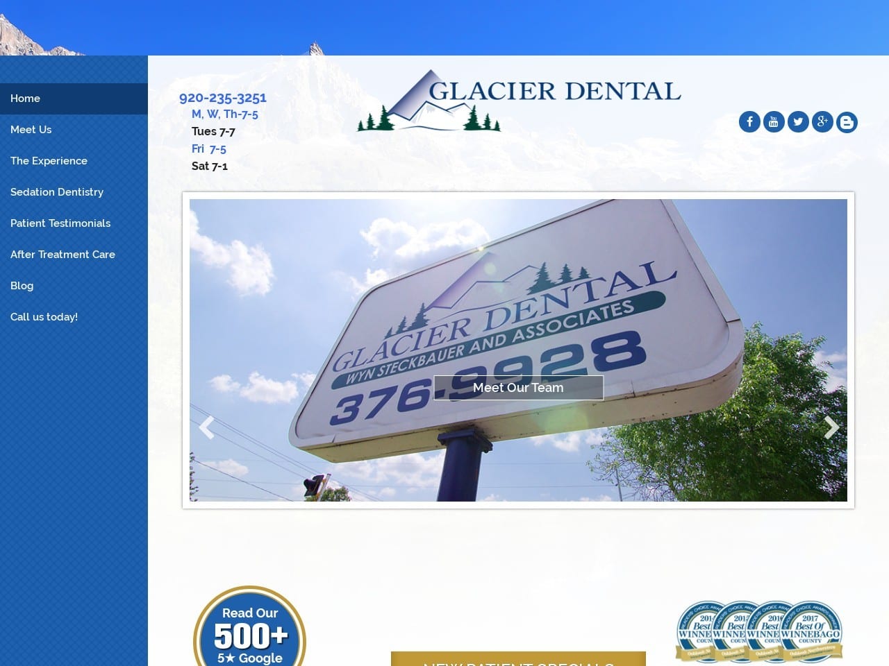 Glacier Dental Website Screenshot from glacierdental.com