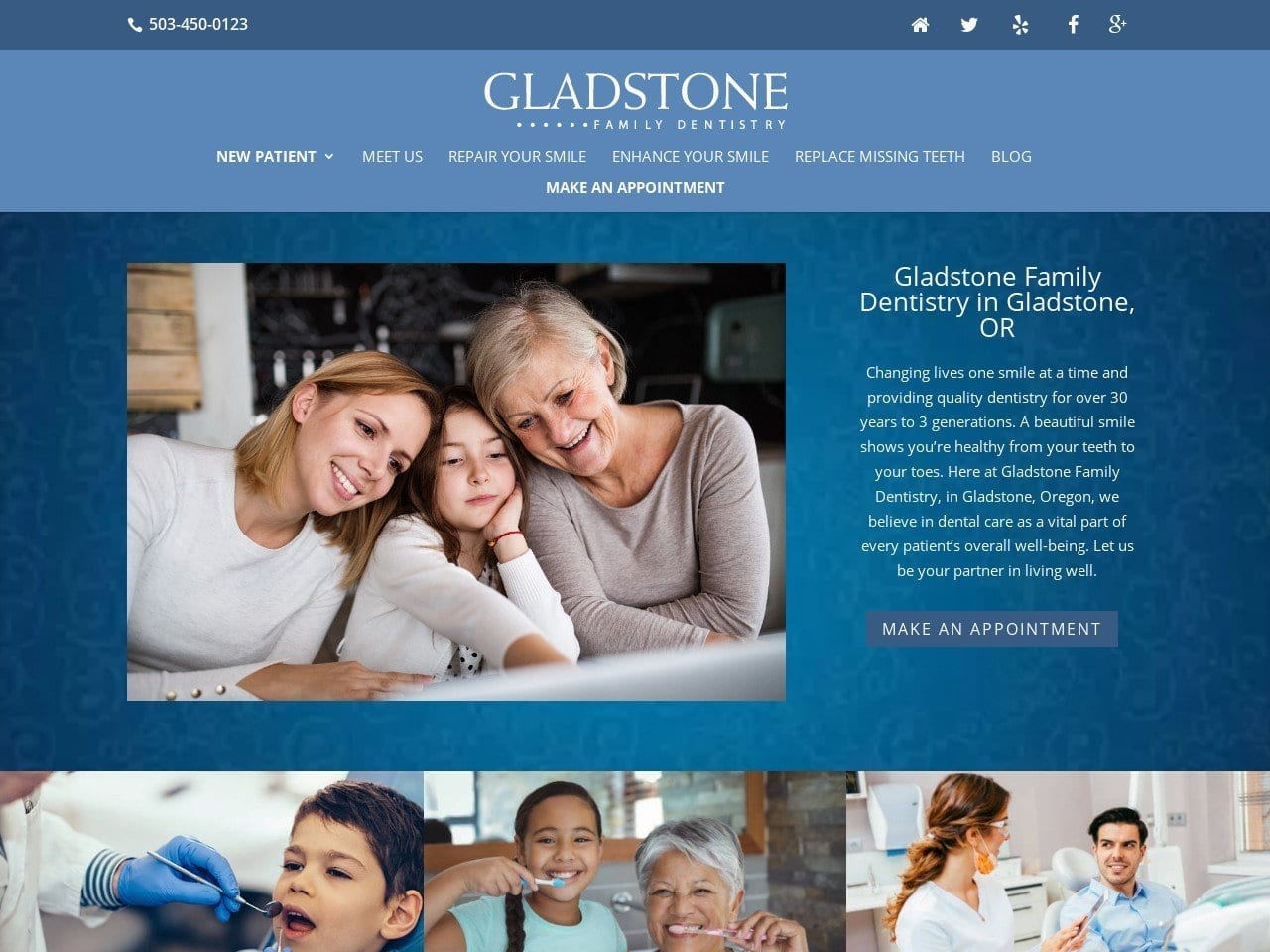 Gladstone Family Dentistry Krause Candace L DDS Website Screenshot from gladstonefamilydentistry.com