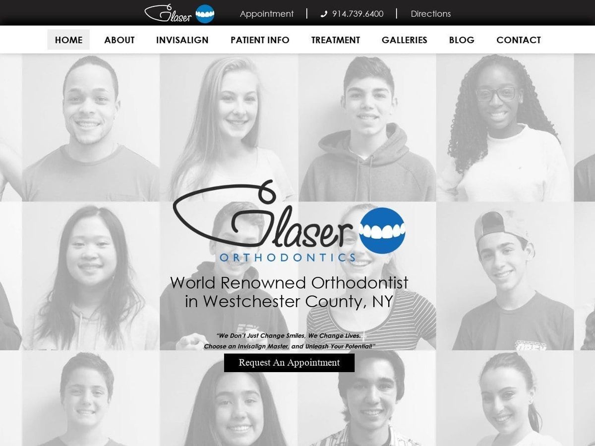 Glaser Orthodontics Website Screenshot from glaserortho.com