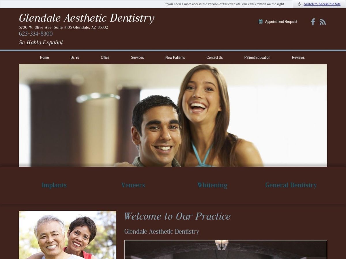 Glendale Aesthetic Dentistry Website Screenshot from glendaleaestheticdentistry.com