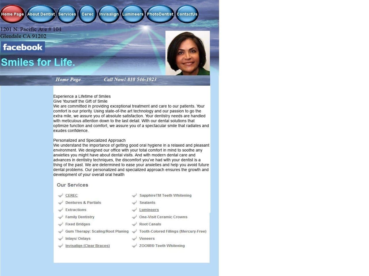 Clarisse Atakhanian DDS Inc. Website Screenshot from glendaledentalcare.com
