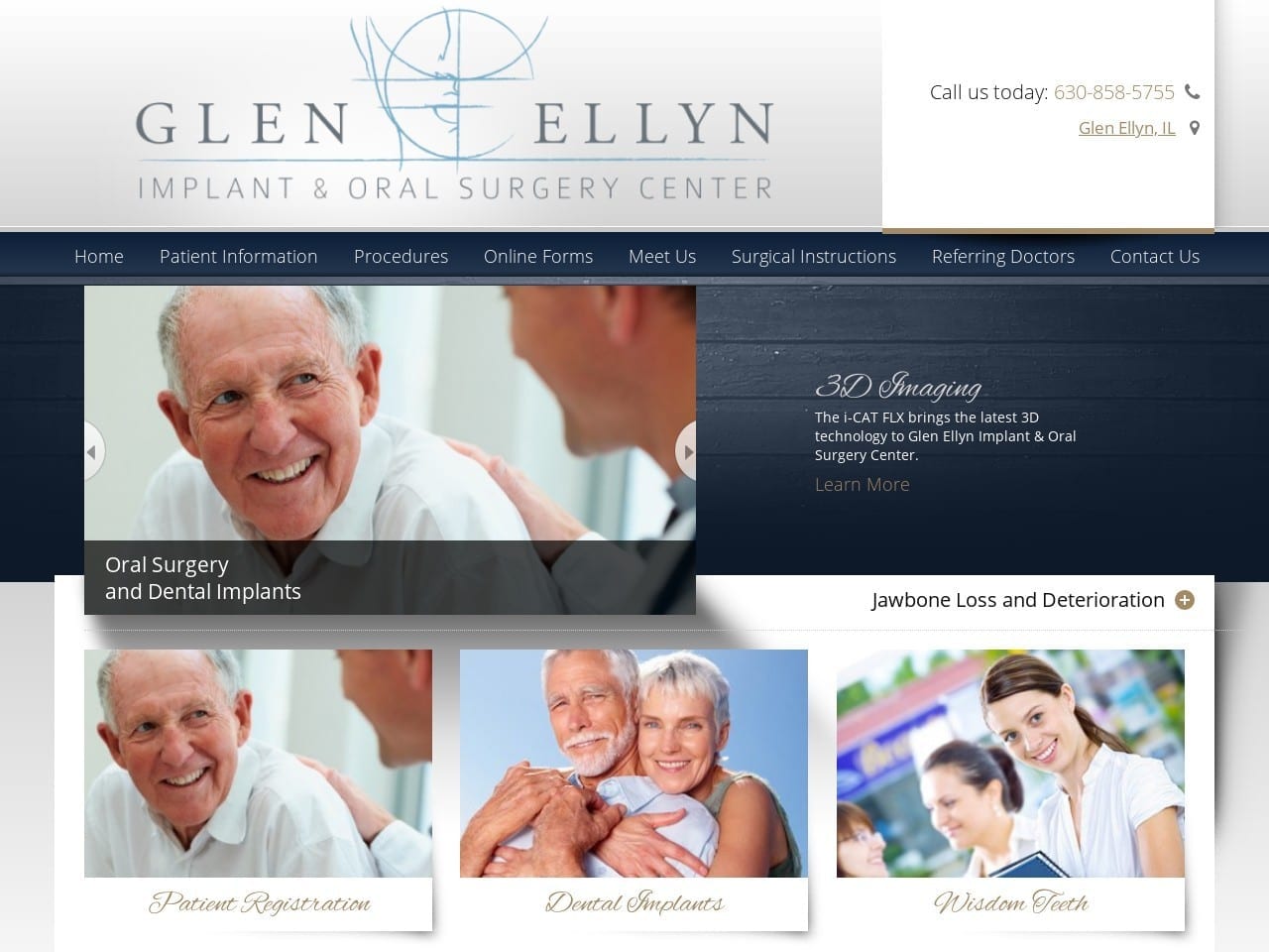 Glen Ellyn Oral Surgery Center Website Screenshot from glenellynoralsurgery.com