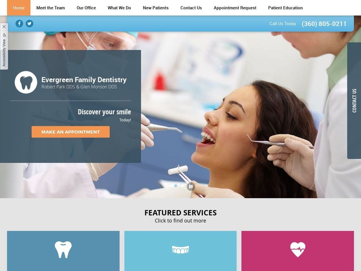 Glen A. Monson DDS Website Screenshot from glenmonsondds.com