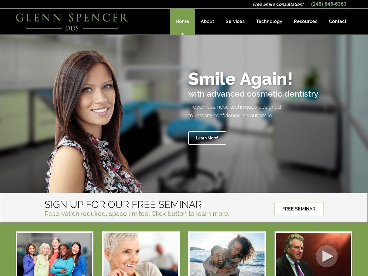 Spencer Glenn DDS Website Screenshot from glennspencerdds.com