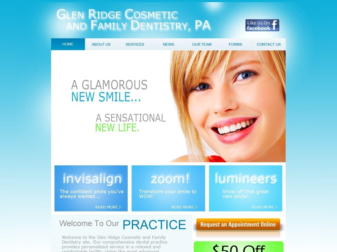 Glen Ridge Family Dentistry Website Screenshot from glenridgedentist.com