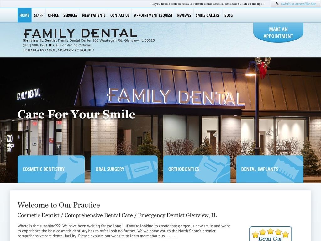 Family Dental Center Website Screenshot from glenviewfamilydental.com