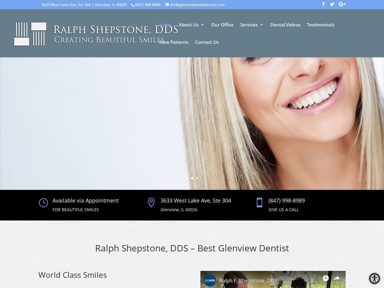 Ralph F. Shepstone D.D.S. Website Screenshot from glenviewfamilydentist.com