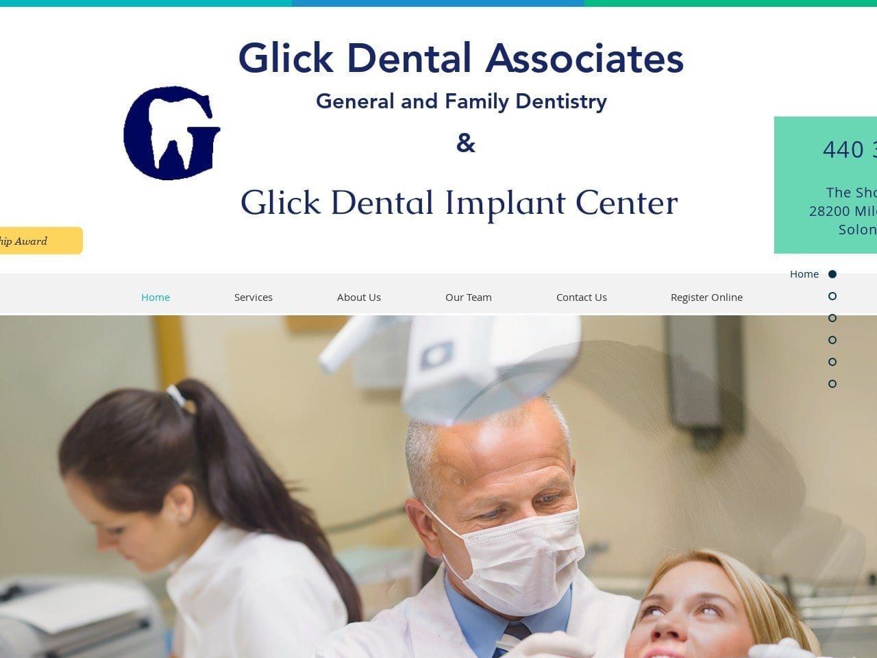 Glick Dental Website Screenshot from glickdental.com