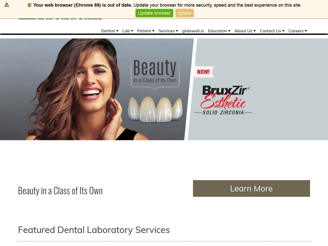 Glidewell Dental Website Screenshot from glidewelldental.com