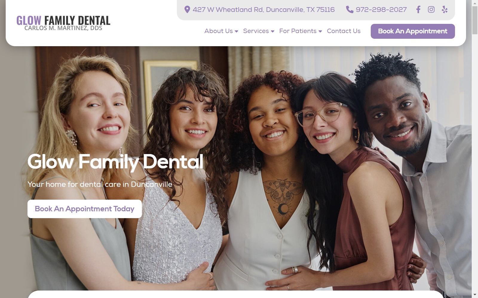 glowfamilydental.com screenshot