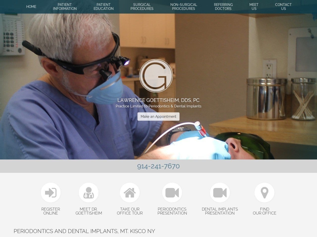 Dr. Lawrence Goettisheim DDS Website Screenshot from goettisheim.com