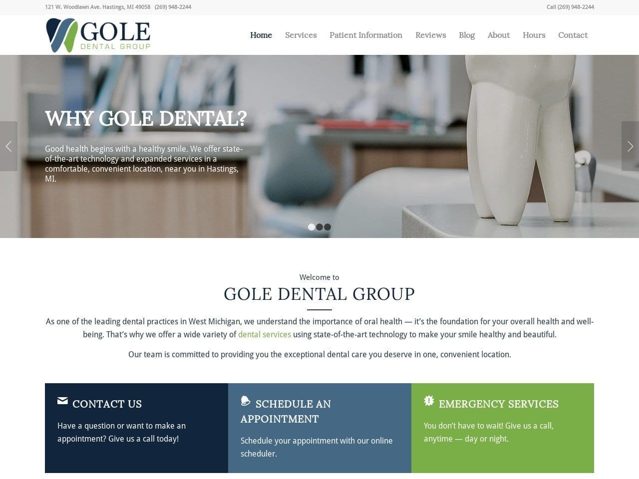 Gole Dental Group Website Screenshot from goledentalgroup.com