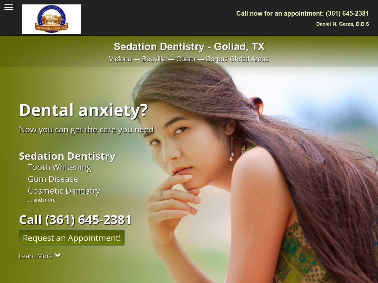 Goliad Dental Care Website Screenshot from goliaddentalcare.com