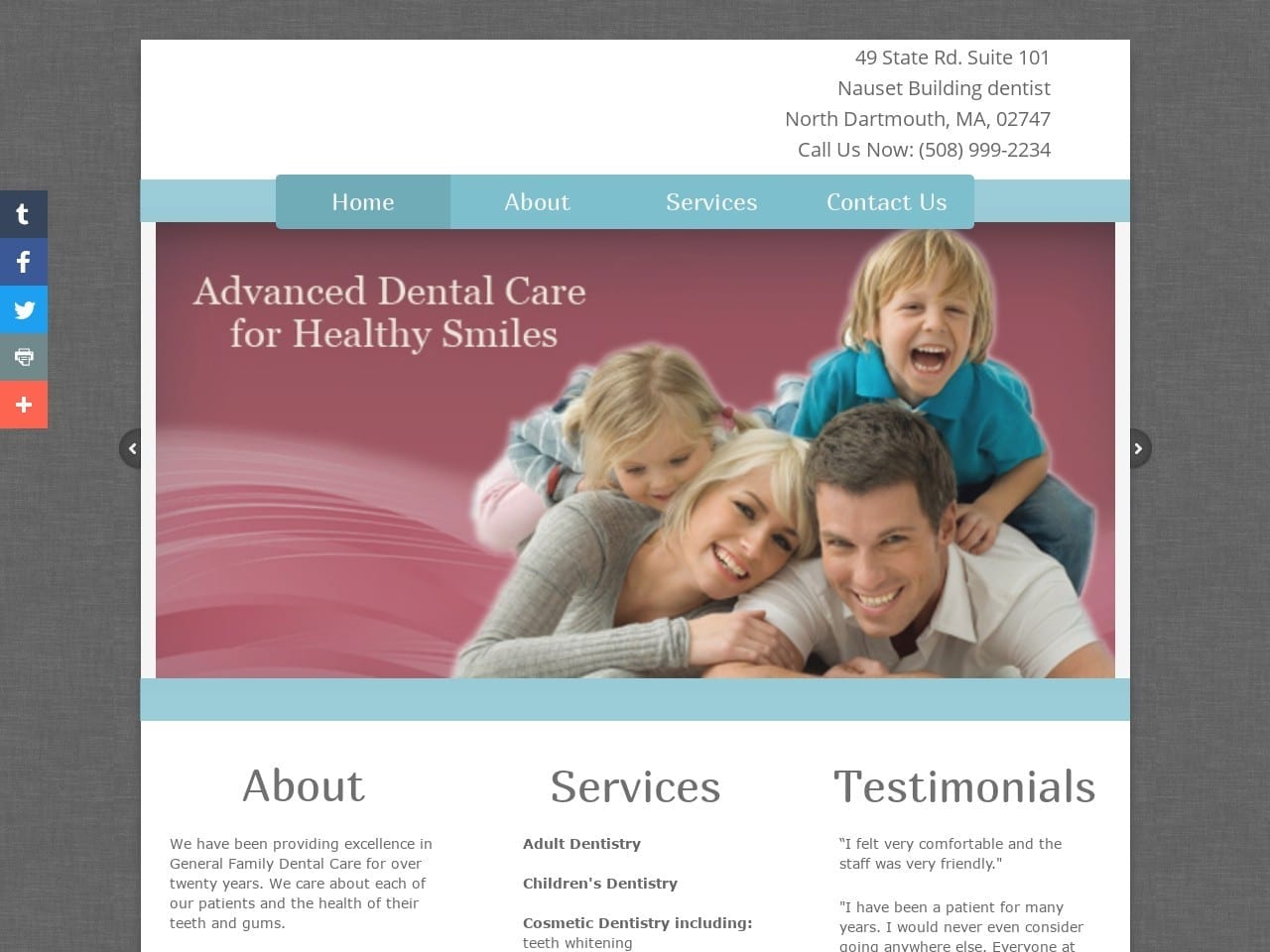 Gomes Dentistry Website Screenshot from gomesdentistry.com