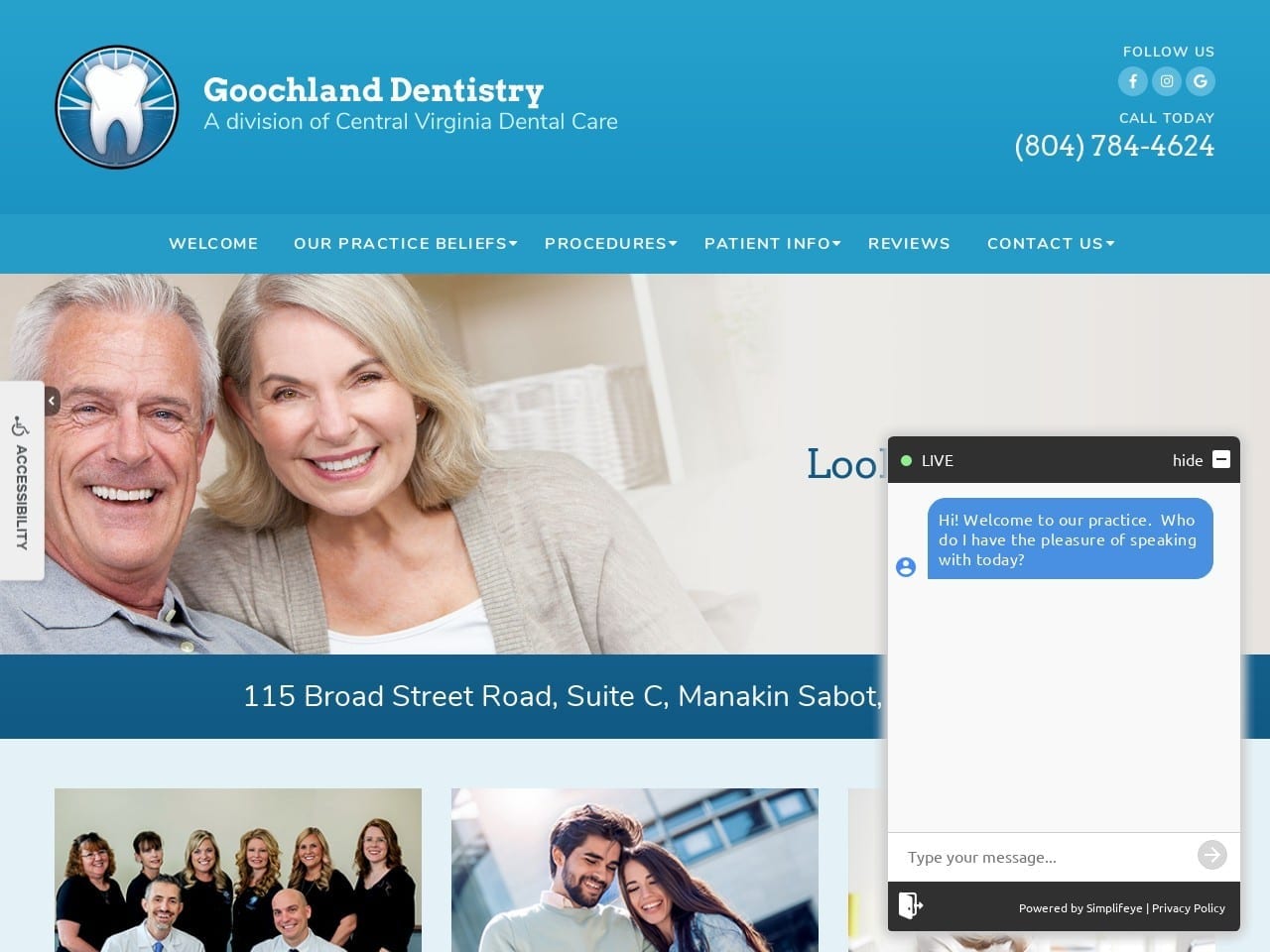 Manakin Sabot Family Dentist Website Screenshot from goochlanddentistry.com