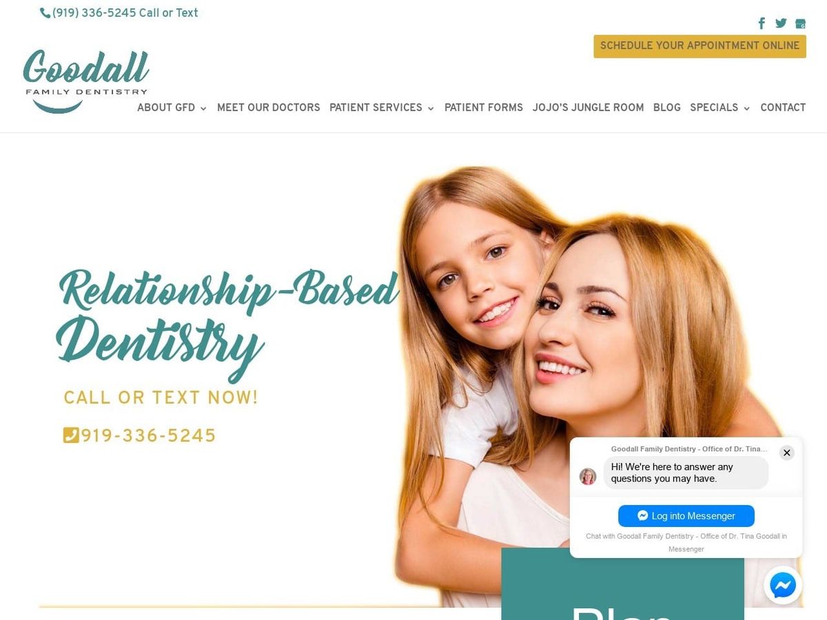 Goodall Family Dentist Website Screenshot from goodallfamilydentistry.com