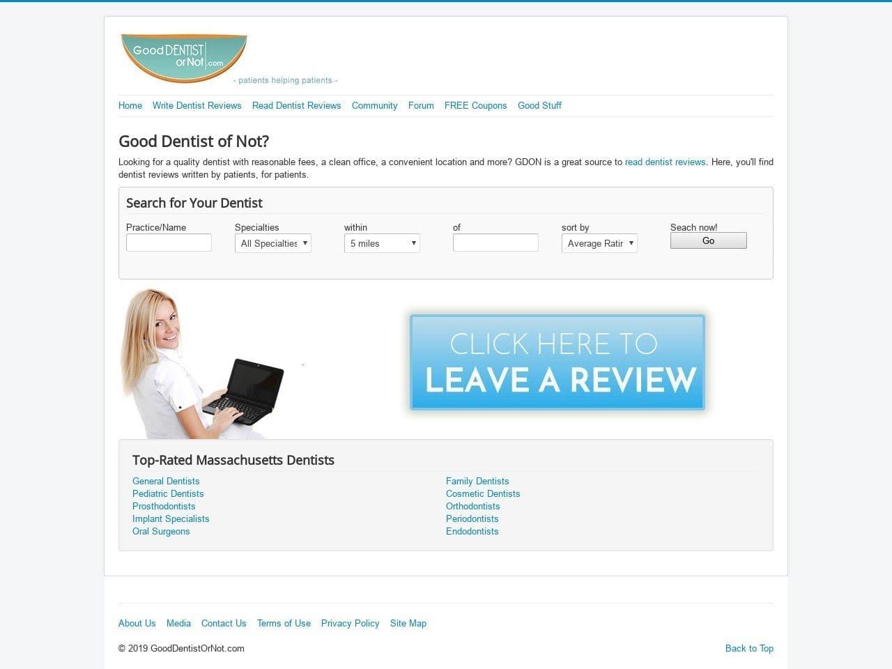Good Dentistornot Website Screenshot from gooddentistornot.com