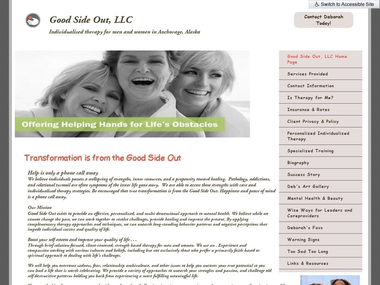 Deborah E. Stamm MS LPC CDC Website Screenshot from goodsideout.com