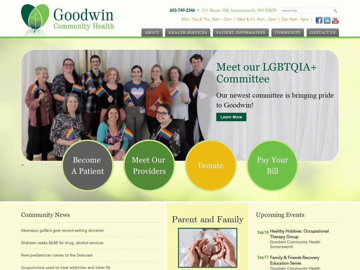 Avis Goodwin community Health Center Website Screenshot from goodwinch.org